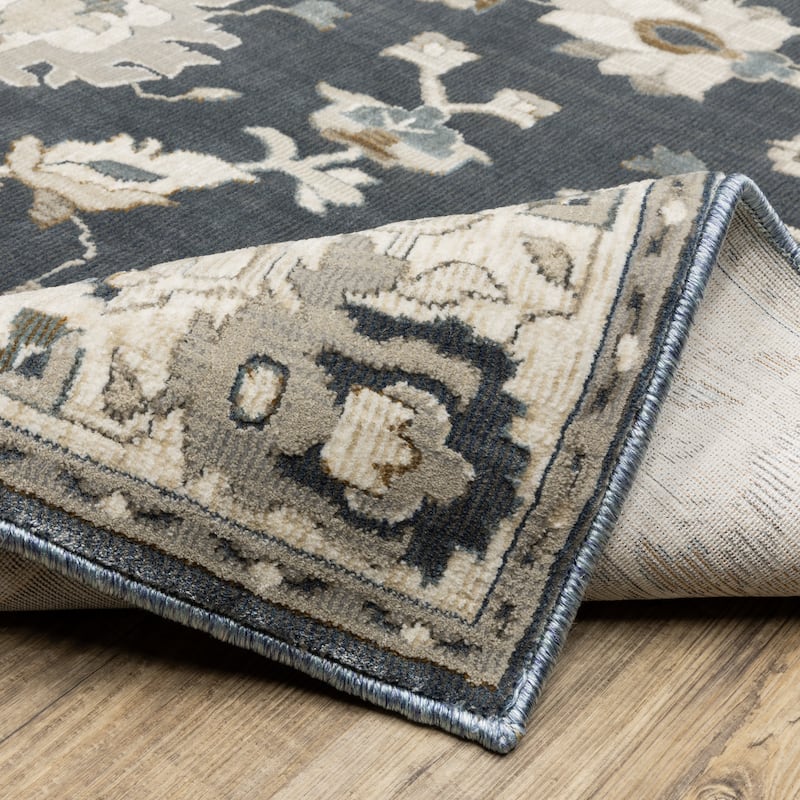 Style Haven Everly Bordered Traditional Blue/ Beige Area Rug