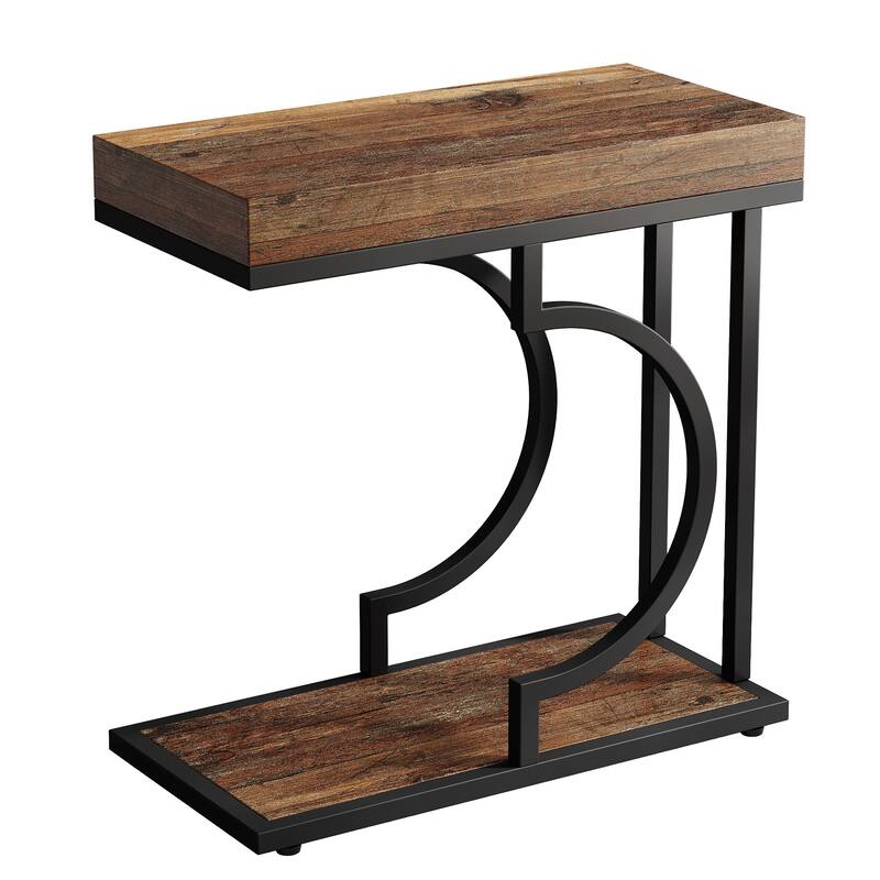 Narrow Side Table White Gold Side Table C Shaped End Table Modern Bedside Table Small Side Table for Couch Living Room