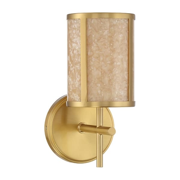 slide 2 of 5, Camden 1-Light Wall Sconce in Warm Brass Warm Brass
