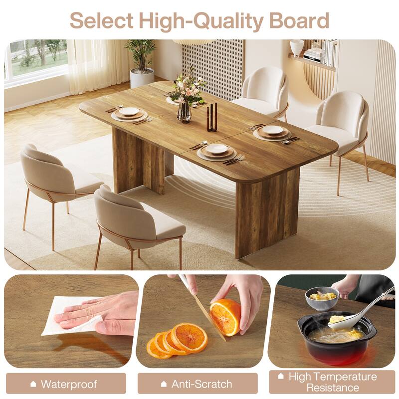 63-in Large Dining Table for 4-6 People, Modern Rectangle Kitchen Table