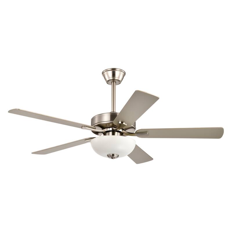 52-in Matte Black/Brushed Nickel/White 5-Blade Indoor Reversible Ceiling Fan with LED Light and Remote Control - 52 inch