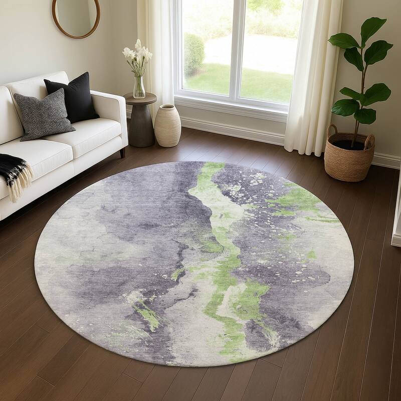 Premium Washable Super Soft Glam Chic Mayfield Rug - Lavender - 8' x 8'