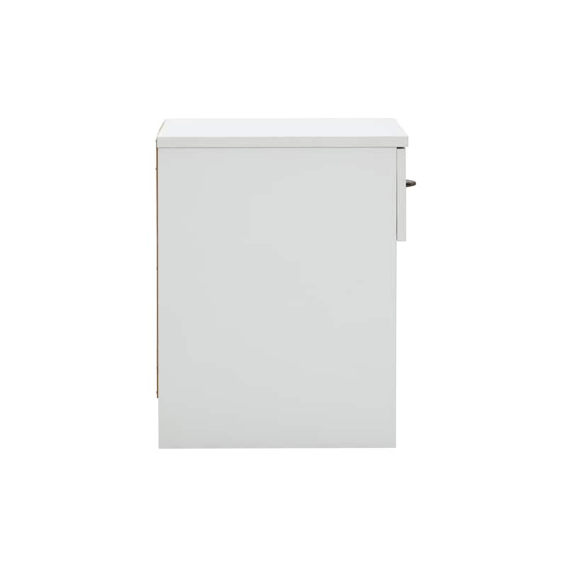 OS Home and Office Furniture Model 6002 One Drawer White Nightstand