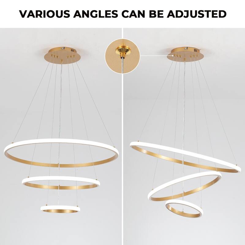 LED Tiered Linear Design Chandelier, Classic Semi Flush Mount Chandelier, Living Room Kitchen Island Dining Foyer Pendant Light