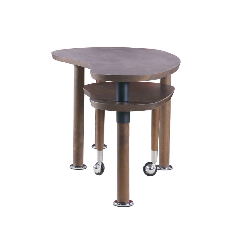 360 degree rotatable coffee table rotating cocktail table with solid rubber wood legs