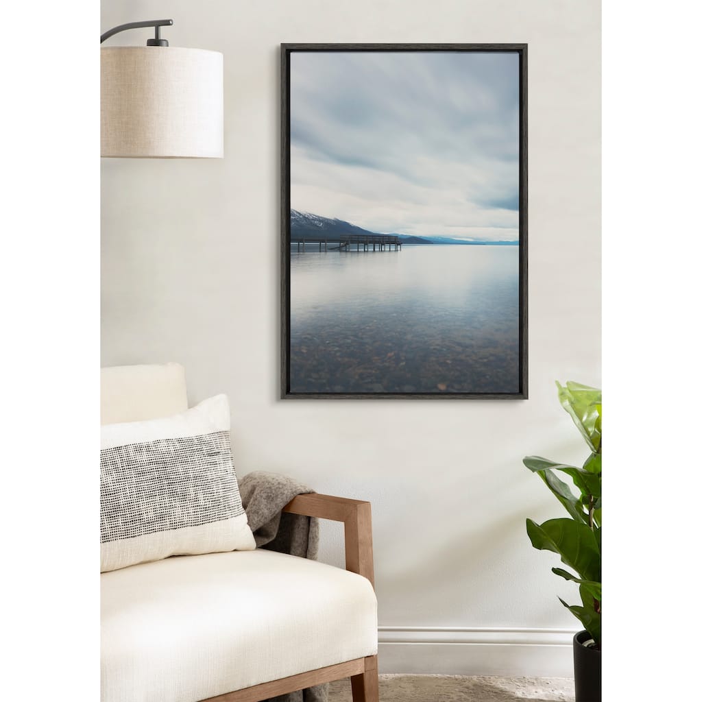 Kate and Laurel Sylvie Lake Tahoe Framed Canvas by Laura Evans