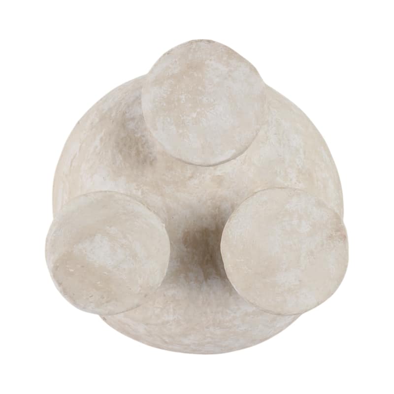 Decorative Textured Bowl with Tripod Pedestal Base - 16", White