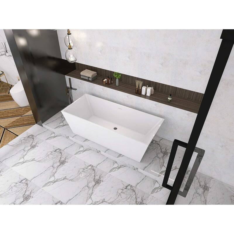 Timothy Soaking Rectangular Bathtub in Glossy White