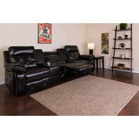 3-Seat Reclining LeatherSoft Theater Seating Unit - 113"W x 37" - 66"D x 40"H