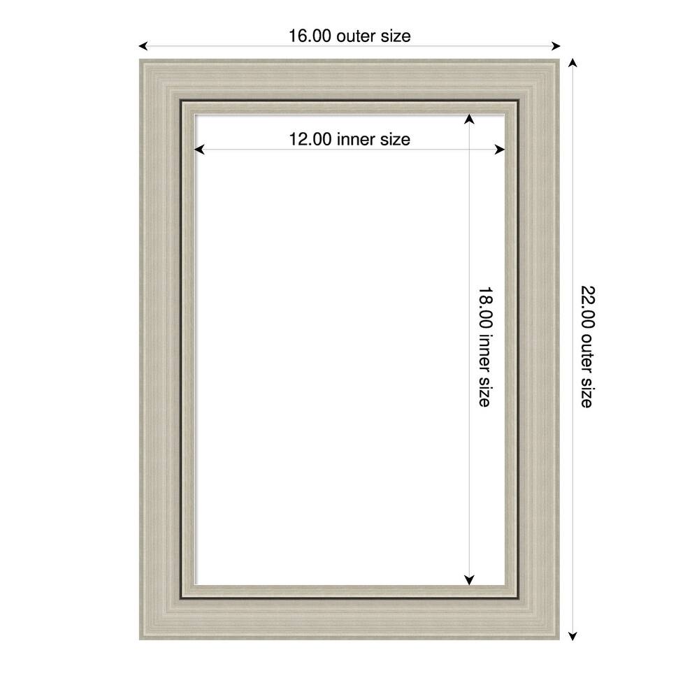 Amanti Art Romano Silver Narrow Framed Dry Erase Magnetic Board