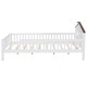 preview thumbnail 12 of 10, Full Wood Platform Bed with House Headboard, LED & Built-in Storage, White