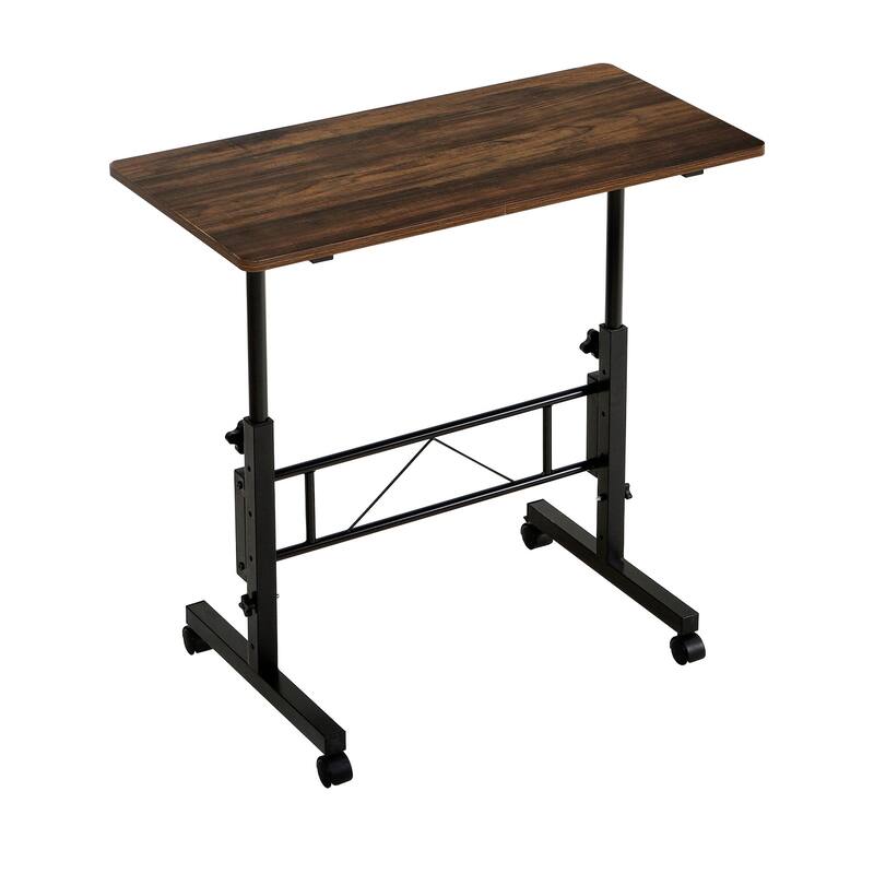 Mobile Stand Up Desk with Wheels, Small Standing Desk Adjustable Height, 31.5 Inch Portable Rolling Desks