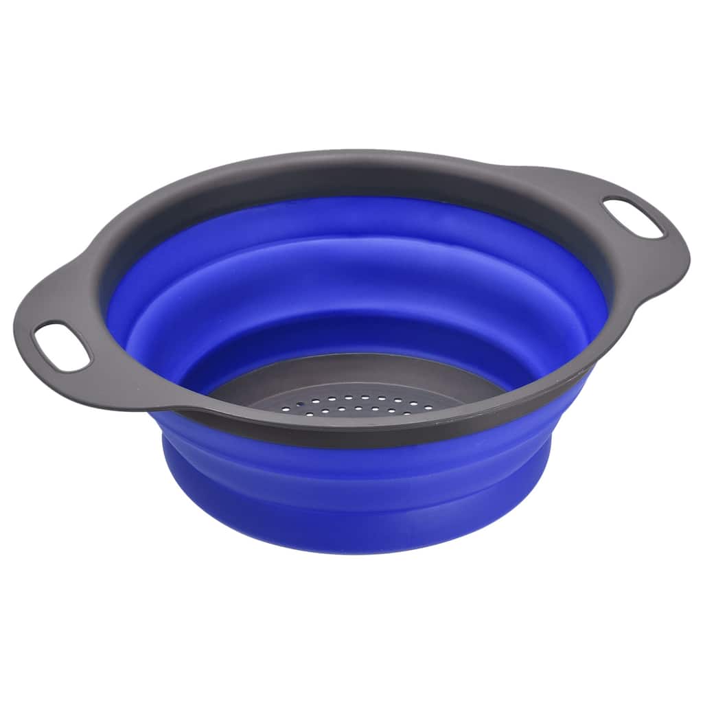Collapsible Colander Round Foldable Strainer - Blue Dia Sizes 9.4in - 23.5cm x 14cm x 9.5cm