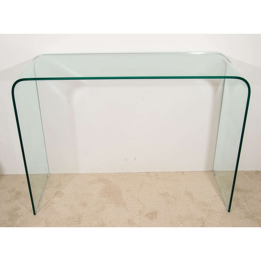Glass waterfall console table hotsell