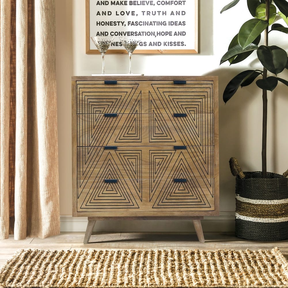 Bidi Mid-Century Modern 4-Drawer Mini Chest by Furniture of America