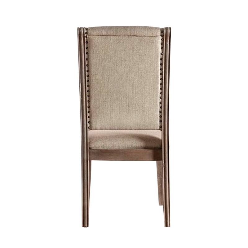 Set of 2 Beige Upholstered Side Chairs
