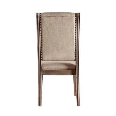 Set of 2 Beige Upholstered Side Chairs