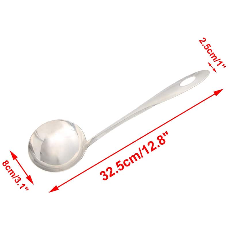 Stainless Steel Long Handle Soup Ladle Chef Cooking 12.8" 2pcs - 12.8" x 3.1" x 1"(L*W*H)