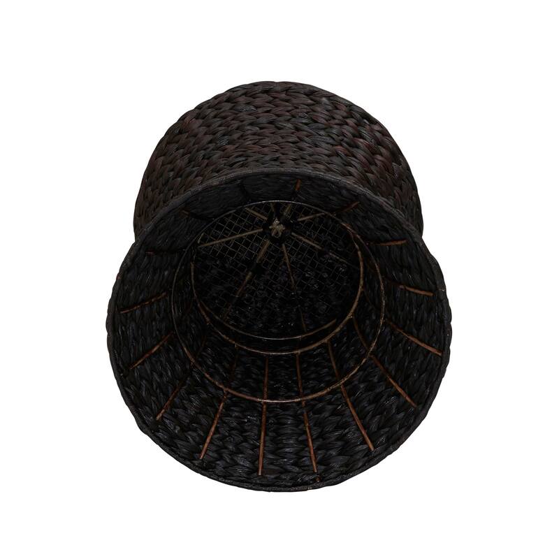 Household Essentials Handwoven Wicker Stool with Hourglass Shape