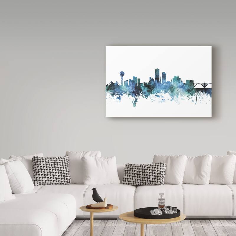 Michael Tompsett 'Knoxville Tennessee Blue Teal Skyline' Canvas Art