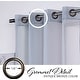 preview thumbnail 28 of 33, Aurora Home Linen-Textured Semi-Sheer Bronze Grom Curtain Panels Panels of 2-84" & 96" 52X84 - Grey