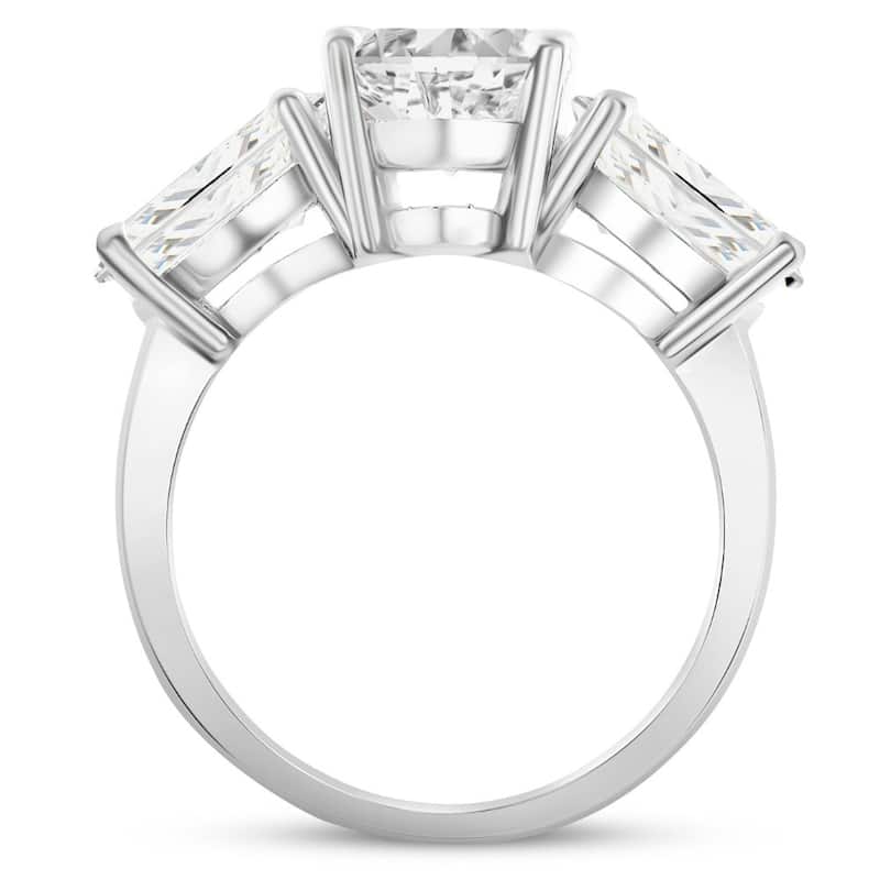 Certified 5Ct TW Marquise & Pear Three Stone Engagement Ring Gold Lab Grown