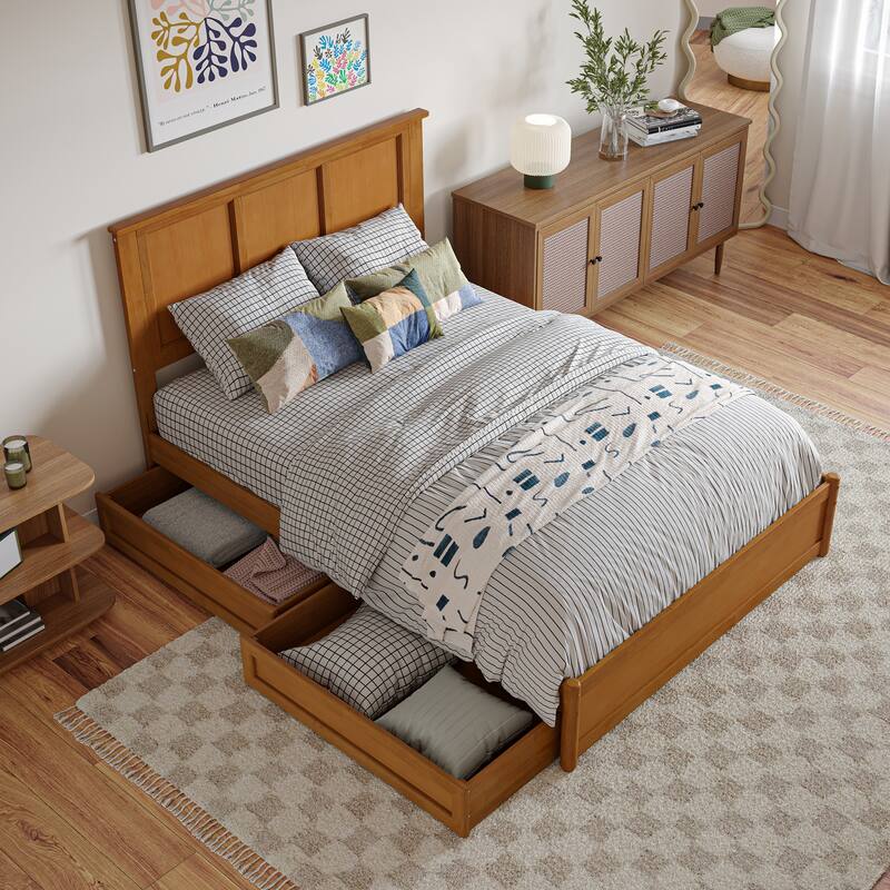Felicity Platform Bed with Panel Footboard and Storage Drawers