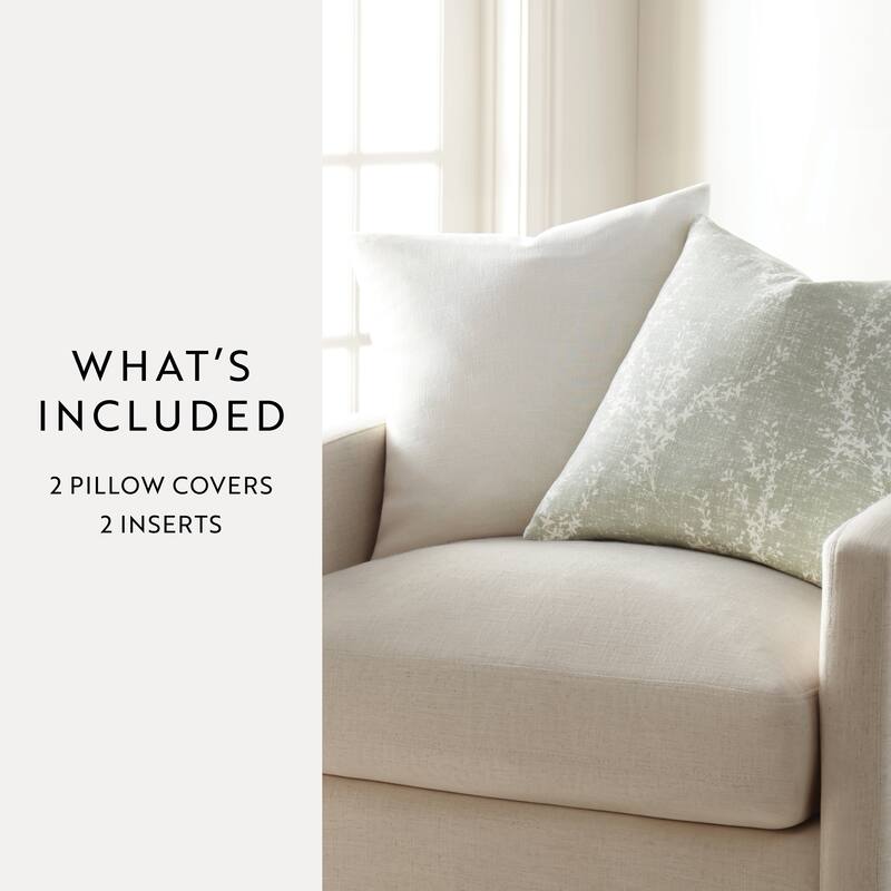 2-Pack Cotton Slub Decor Throw Pillows in Willow - Green