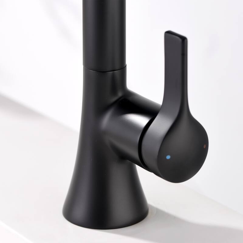 Luxier BSH11-S Single Handle Single Hole Bathroom Faucet with Drain
