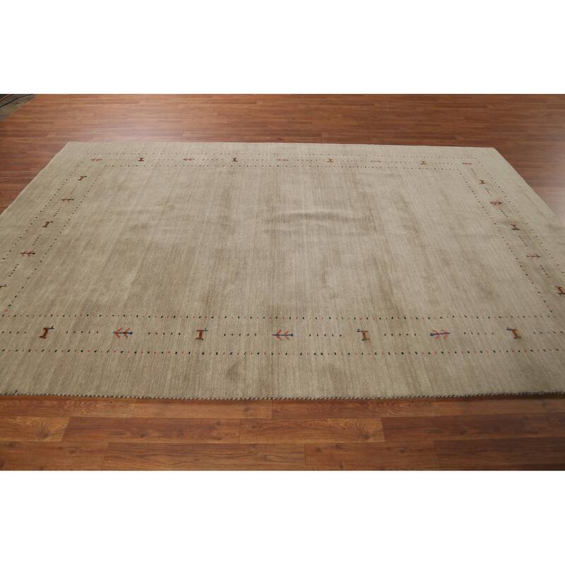 Little Animals Tribal Gabbeh Area Rug Hand-Knotted Wool Carpet - 6'6"x 9'10"