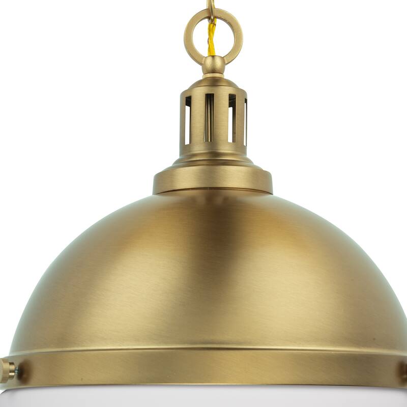 12" Modern Gold 2-Light Dimmable Pendant Light