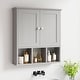 preview thumbnail 18 of 54, Futzca Bathroom Cabinet Wall Mounted, Storage Cabinet with Doors and Shelves Grey - With Open Storage