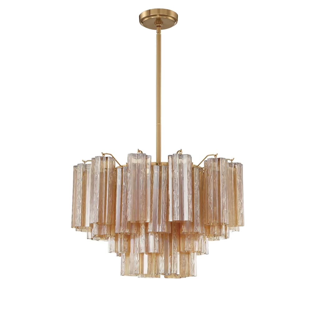 Addis 9 Light Aged Brass Chandelier - 22"W x 14.25"H x 22"D