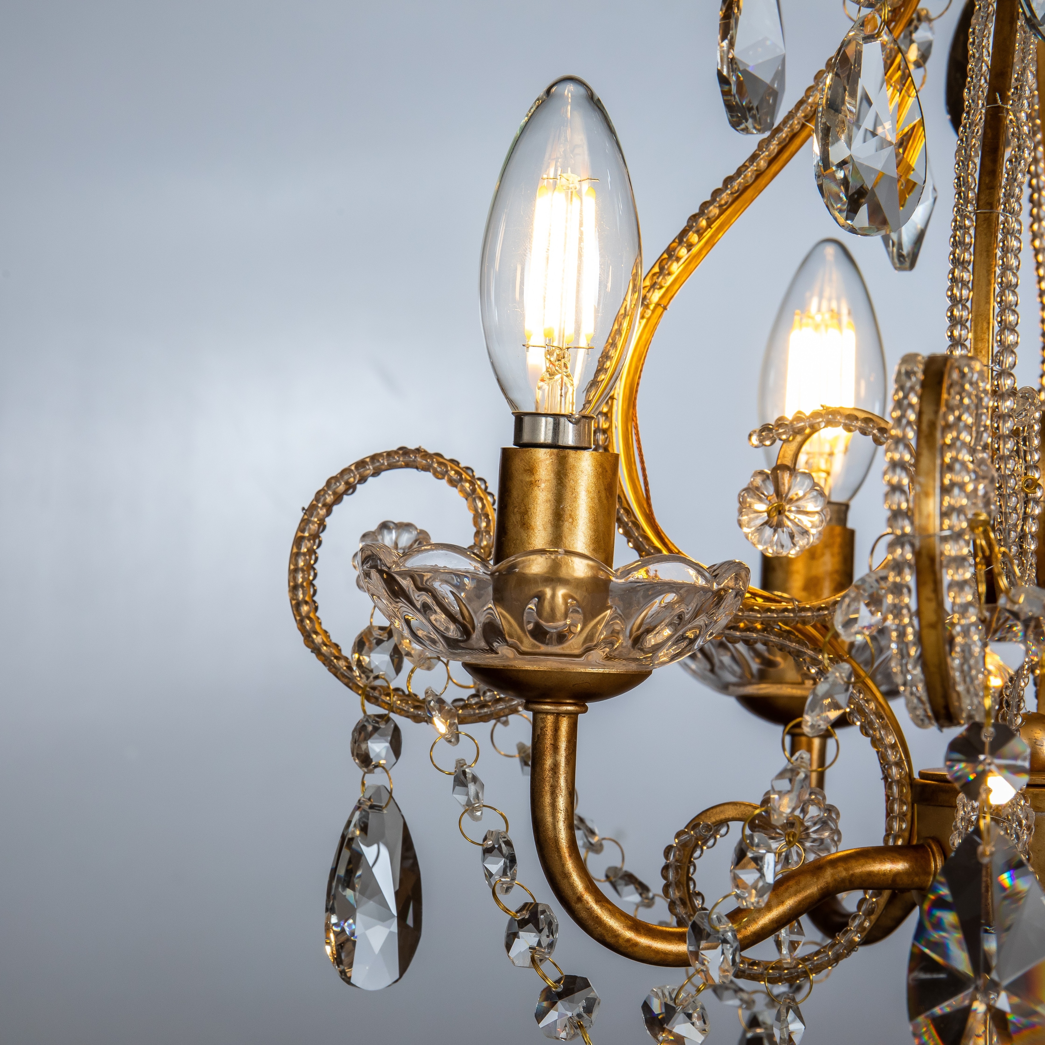 Vintage gold chandelier top