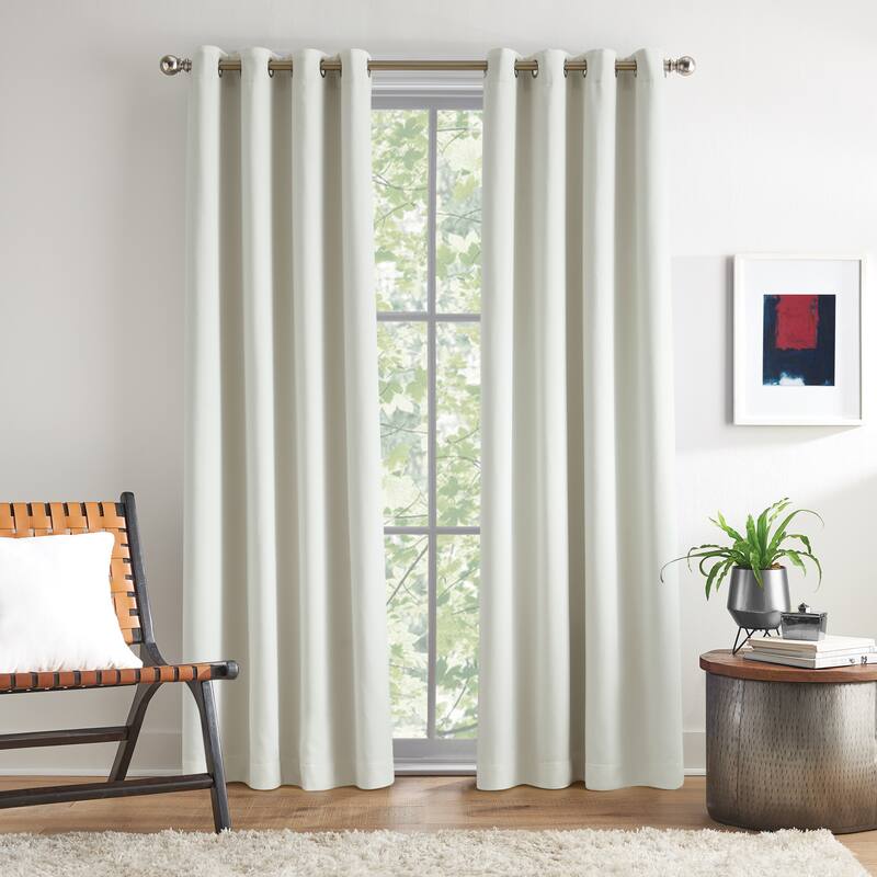 Tommy Hilfiger Kingston Grommet Curtain Panel Pair - 95-in - OFF WHITE