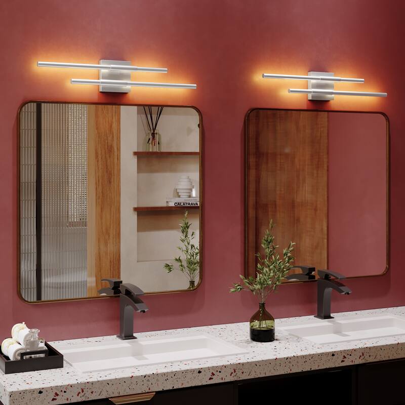 2Pack Bathroom Vanity Light 25'' LED Fixtures Over Mirror Wall Sconce