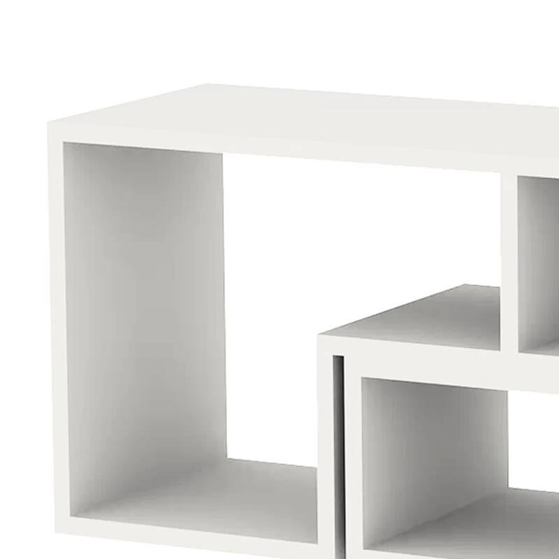 Hollow-Core TV Console and Bookcase Combination, White