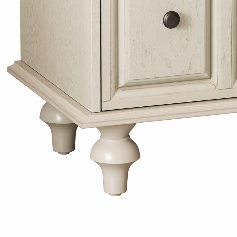 Vintage 2-Drawer Nightstand with Solid Wood Legs for Bedroom Storage Organization