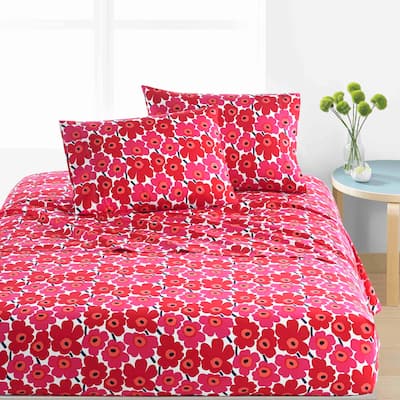 Marimekko Unikko Cotton Percale Bed Sheet Set