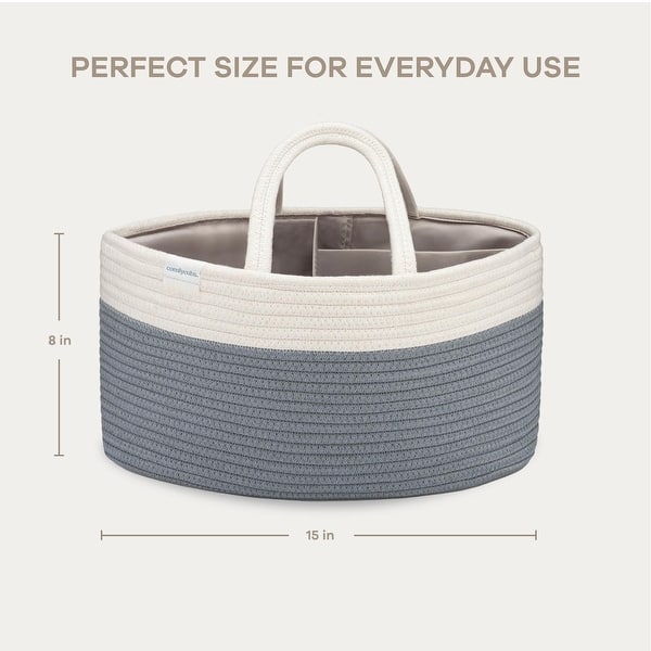 dimension image slide 0 of 4, Large Portable Baby Diaper Caddy Organizer Nursery Storage Bin and Car Travel Basket by Comfy Cubs