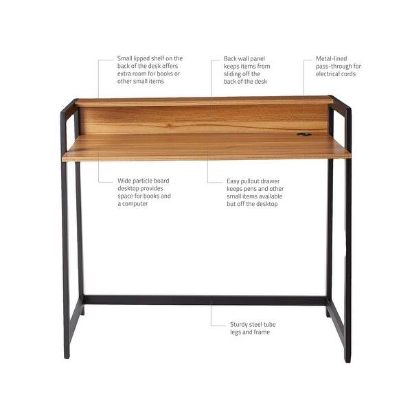 Shop Offex Wide Wood And Metal Student Desk Dark Free Shipping