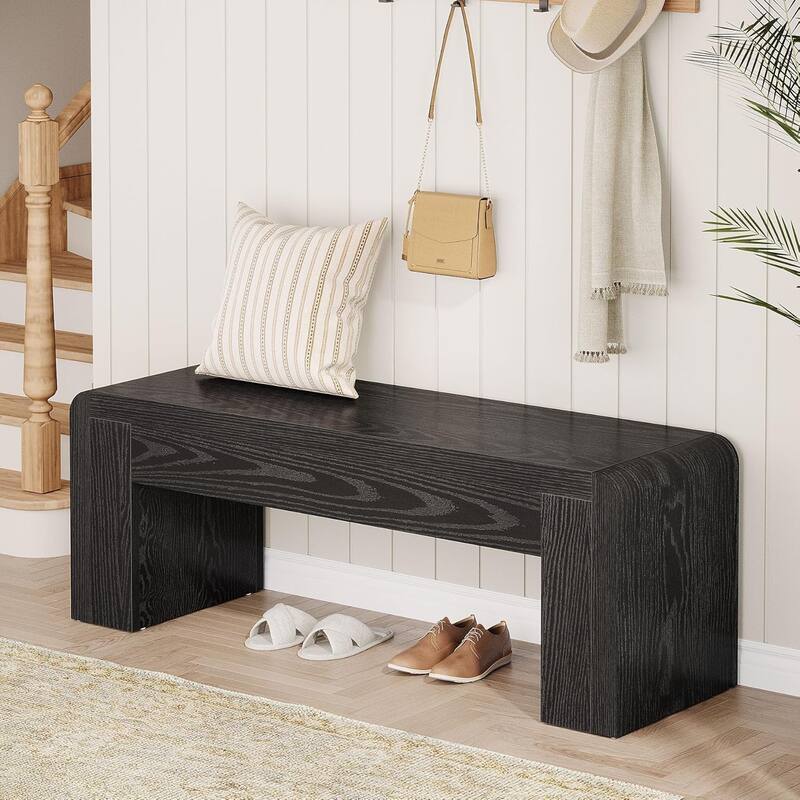 47" Long Rustic End of Bed Dining Entryway Bench with Heavy-Duty 5.9" Frame