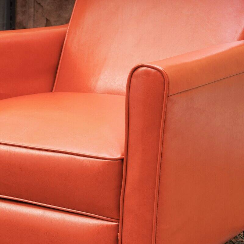 Pushback Recliner Chair, Fax Leather Armchair Push Back Accent Chair for Living Room, Home Theater Single Sofa Club Chair