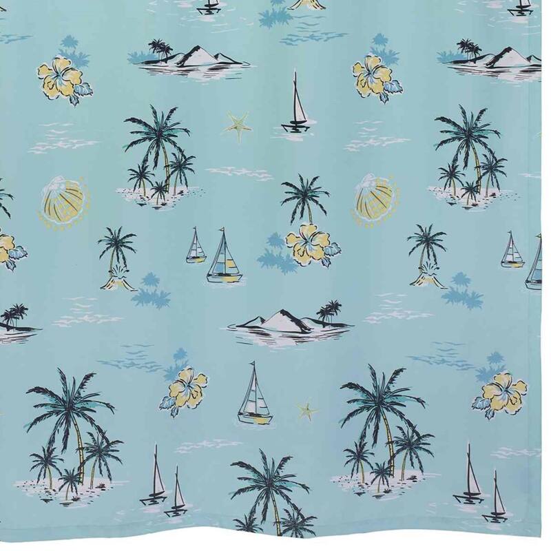 Izod Tropical Mode Aqua Shower Curtain