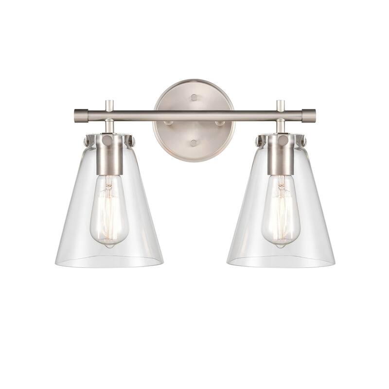 Millennium Lighting Aliza 2 Light Bathroom Vanity Fixture with Clear Glass Shades - Brushed Nickel