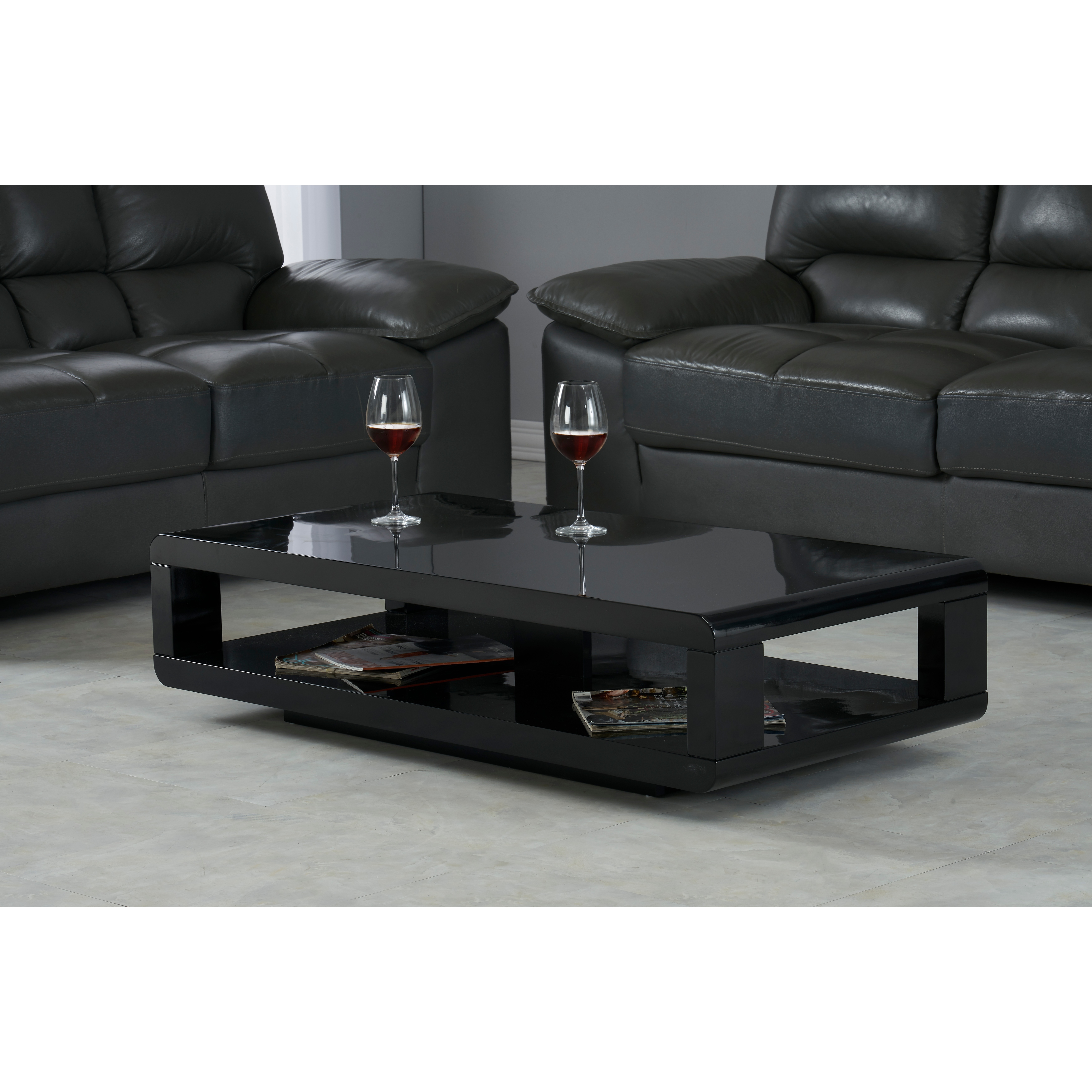 Glossy black coffee table discount