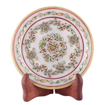 Novica Handmade Regal Blast Marble Decorative Plate