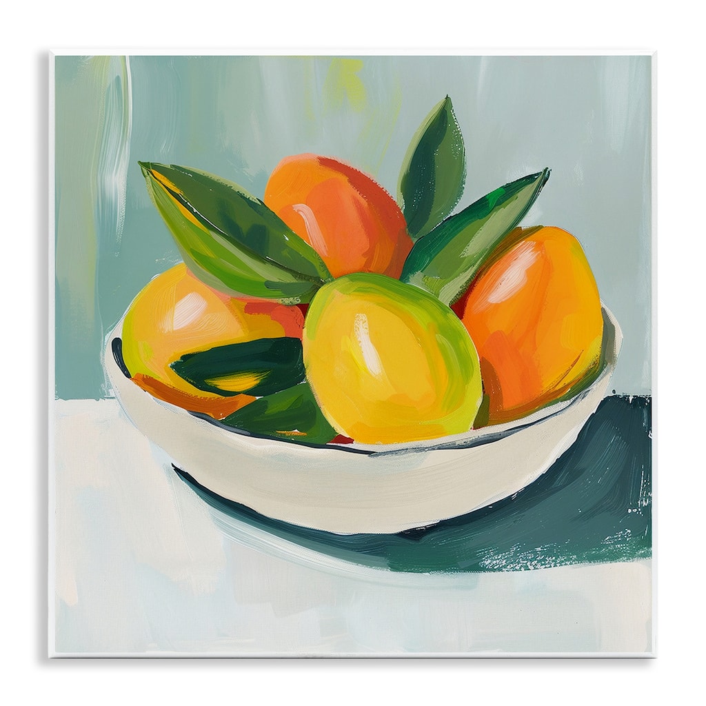 Stupell Bowl of Citrus Fruit Wall Plaque Art Design By Walker Noble