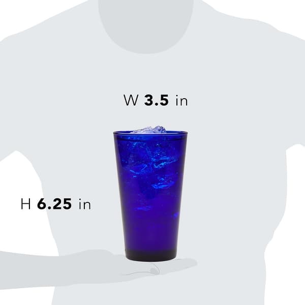 Libbey Cobalt Flare Tumbler Glasses, 17.25-ounce, Set of 8 - Set of 8