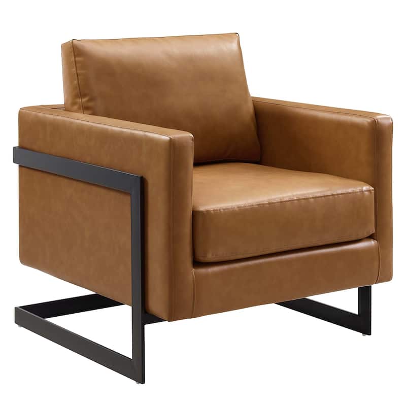 Posse Vegan Leather Accent Chair - Tan